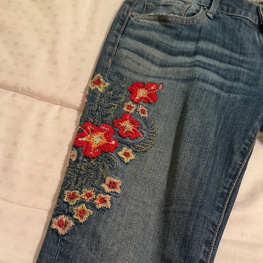 DRIFTWOOD Blue Jeans with Red Embroidery - Picture 2 of 5